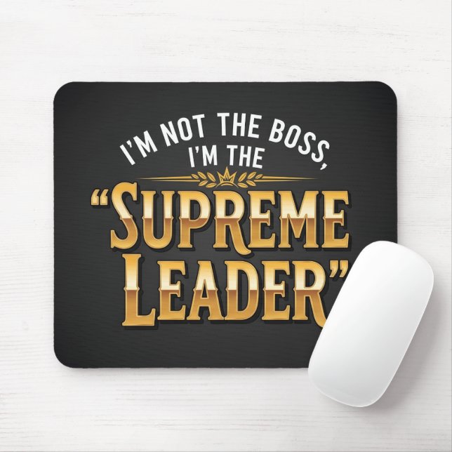 Mousepad Líder Supremo Divertido Tipografia Dourada Escritó (Com mouse)