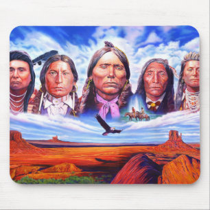 Mousepad Líderes Indígenas Americanos Pintura Personalizada