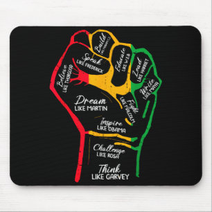 Mousepad Líderes Negros Inspiradores Punho Poderoso Mão Mês