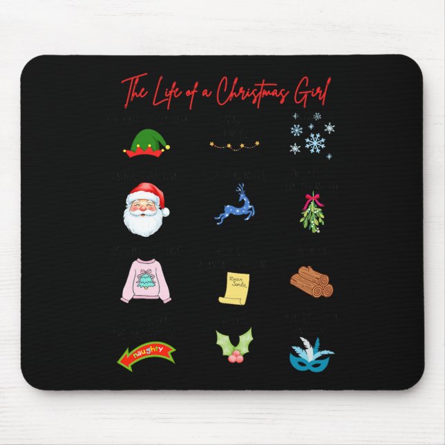 Mousepad Life Of A Christmas Girl Era Nk Bow Preppy Coquett (Frente)