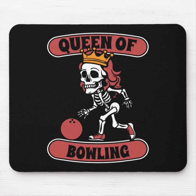 Mousepad Liga da Equipe de Esqueleto da boliche - Rainha do (Frente)