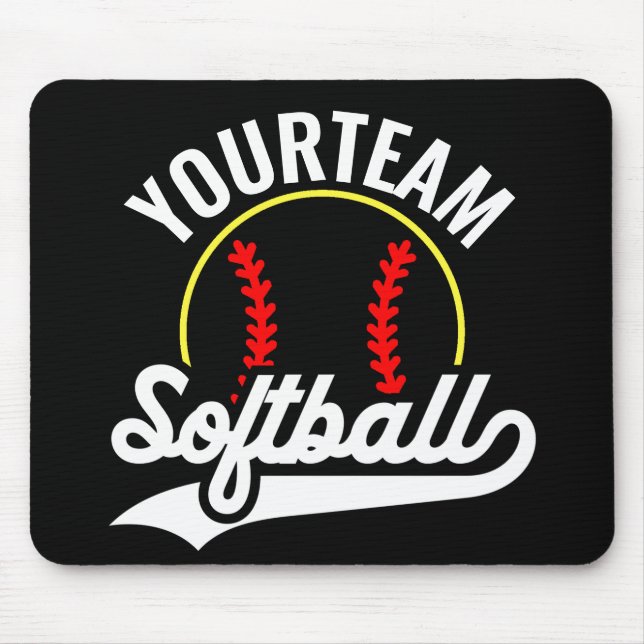 Mousepad Liga Personalizada do ADD do Jogador do Softball T (Frente)