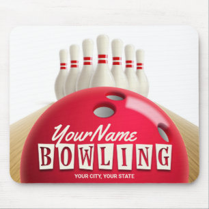 Mousepad Liga Retroativa de Pinos de Bola de boliche Person