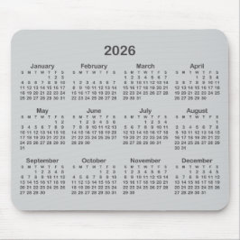 Mousepad Light and Dark Grey 2026 Calendar