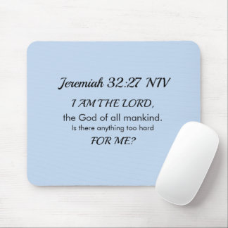 Mousepad Light Blue Inspirational Bible Verse Power of God