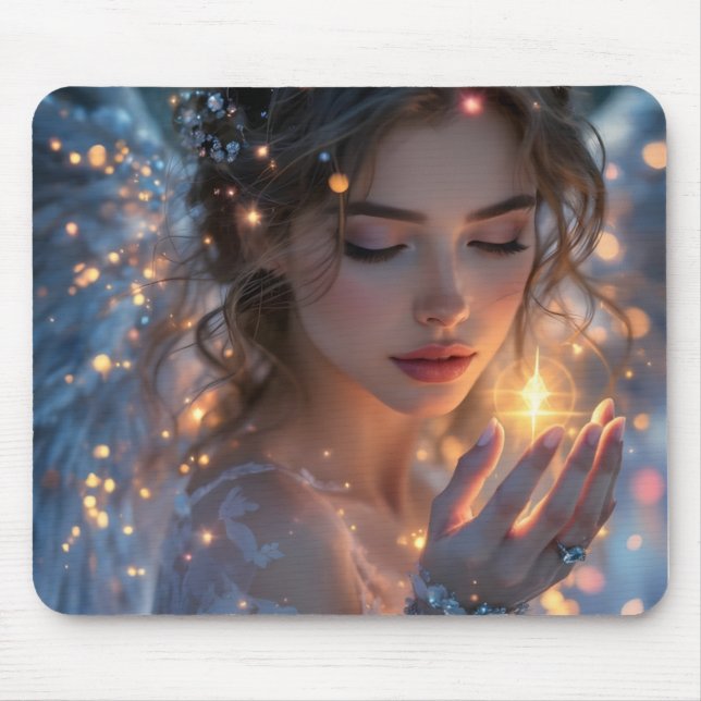Mousepad Lightbearer Celestial - Angel Segurando a Estrela  (Frente)