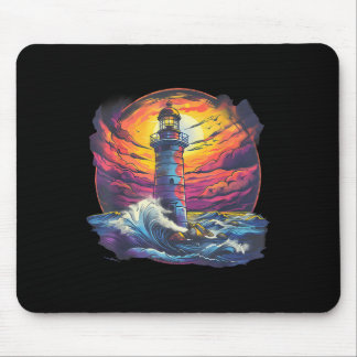 Mousepad Lighthouse Sailing Sea Beach Boating Seaside House