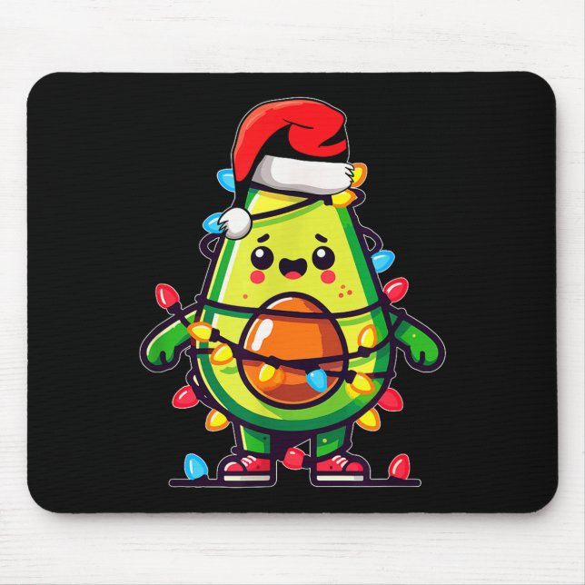 Mousepad Lighting Avocado Ugly Christmas Sweater Guacamole  (Frente)