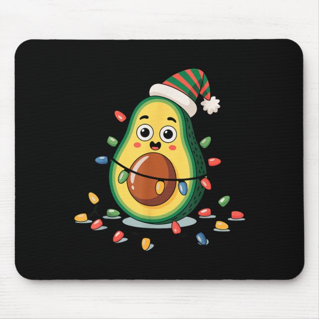 Mousepad Lighting Avocado Ugly Christmas Sweater Guacamole  (Frente)