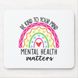 Mousepad Ligue Para Sua Mente Leopardo Rainbow Mental Healt