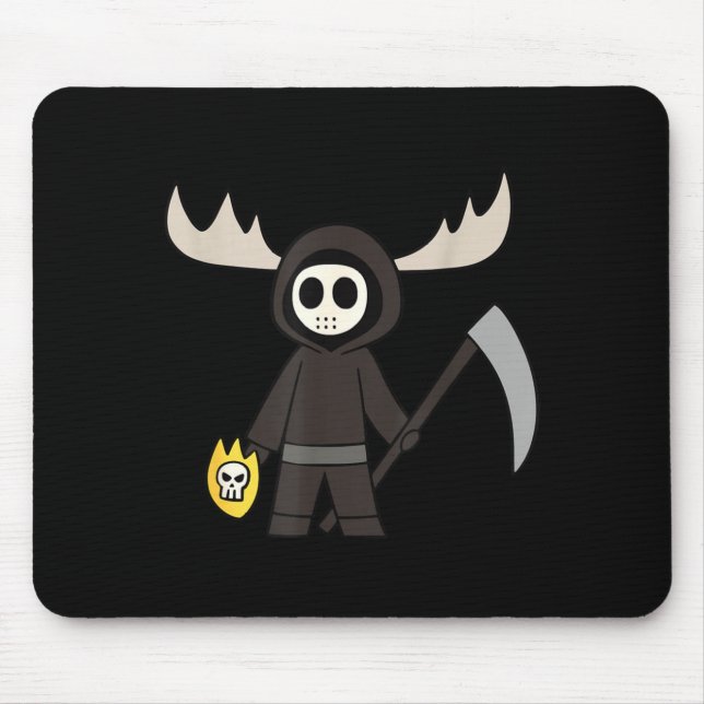 Mousepad Lil Doom Moose - Funny Reaper Cartoon  (Frente)