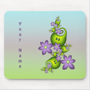 Mousepad Lilac Fantasy Flói Verde Formas Fractais Nome