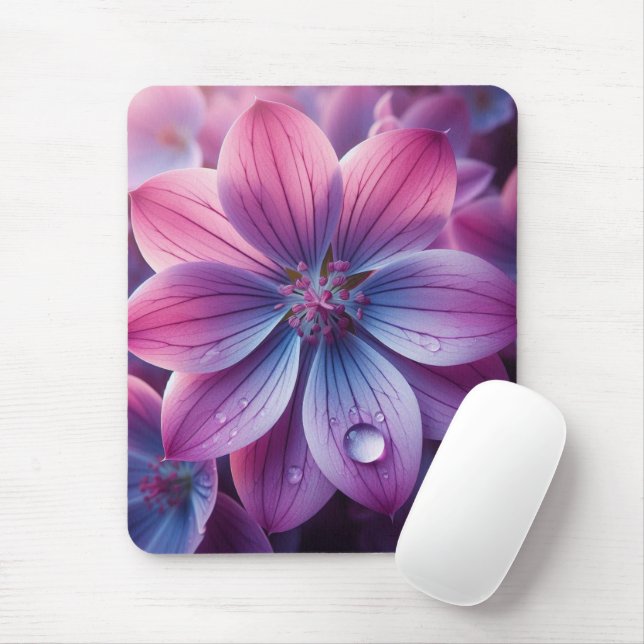 Mousepad Lilac Floral Rosa e Roxo (Com mouse)