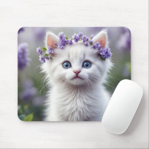 Mousepad Lilac Laurel Em White Kitten