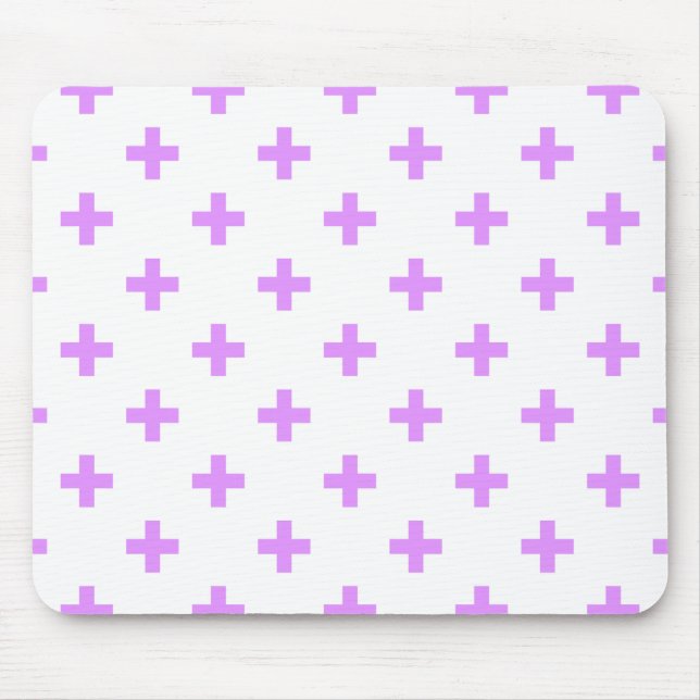 Mousepad Lilac polka cruza em branco (Frente)