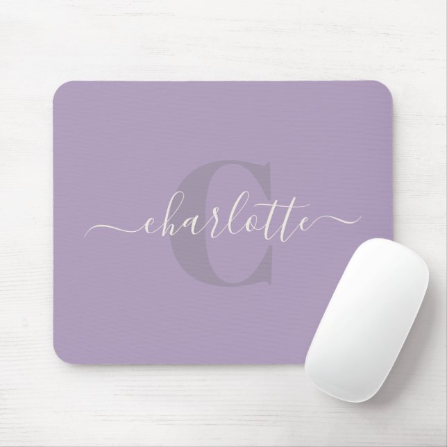 Mousepad Lilac Purple | Nome do Monograma de Script Persona (Com mouse)