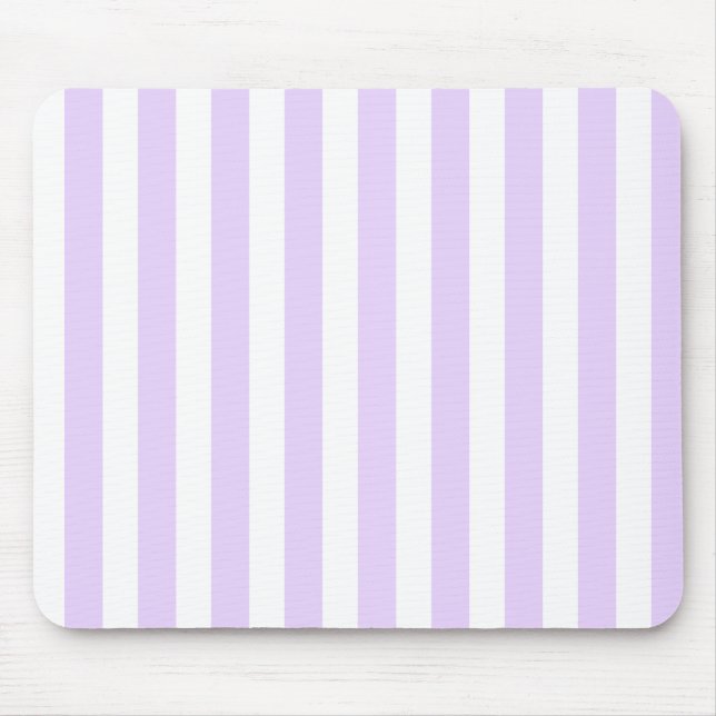 Mousepad Lilac, púrpura e tiras doces brancas (Frente)