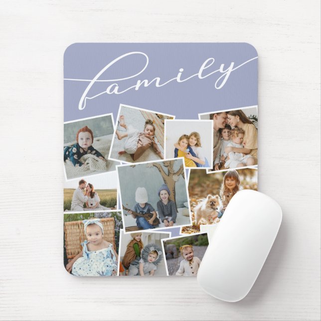 Mousepad Lilac Scattered Photos Collage Family (Com mouse)