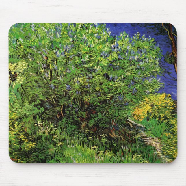 Mousepad Lilacs por Vincent van Gogh, Flores de Jardim Vint (Frente)