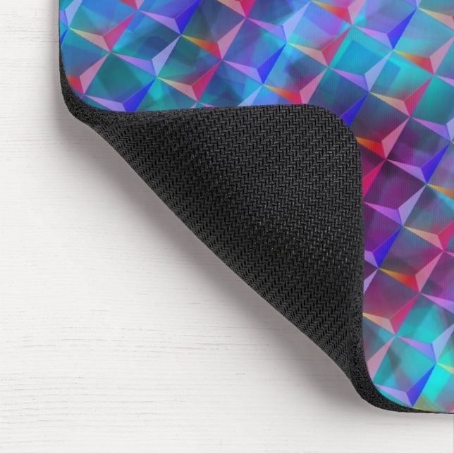 Mousepad Lilás azulado e triângulos 3D ou cor-de-rosa (Canto)