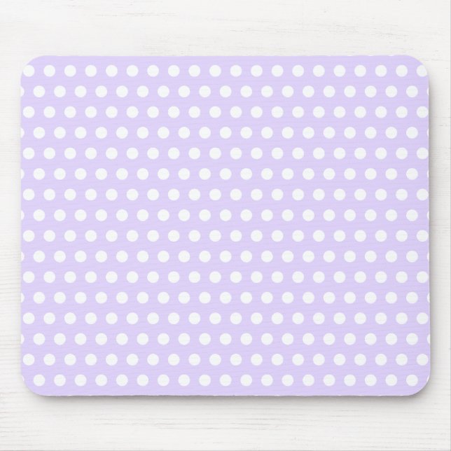 Mousepad Lilás Claro com Bolinhas Brancas (Frente)
