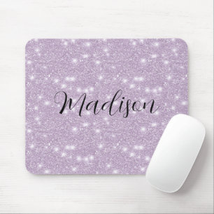 Mousepad Lilás Feminino Brilho Falso Glitter