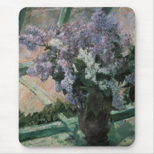 Mousepad Lilases numa Janela por Mary Cassatt, Arte Antiga