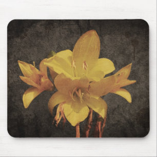 Mousepad Lily asiática amarela no antigo grupo de trás da c