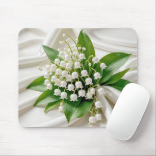 Mousepad Lily do Buquê do Vale do Satin Branco