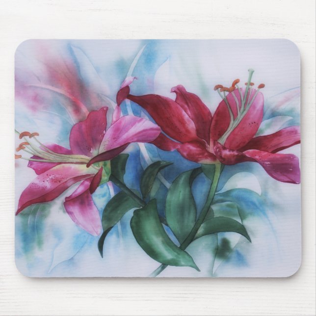 Mousepad Lily Lily Watercolor Art (Frente)