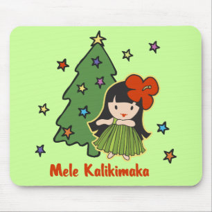 Mousepad Limão de Garota Hula Havaiana no Natal