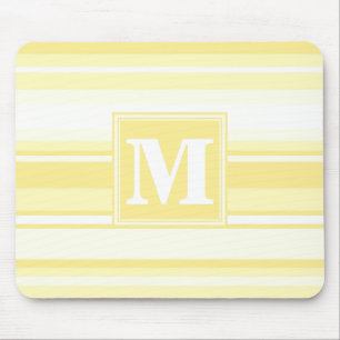 Mousepad Limão do monograma - listras amarelas