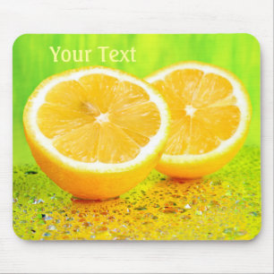 Mousepad Limão fatiado e gota d'água