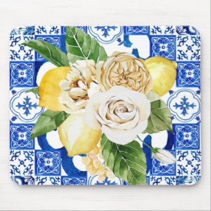 Mousepad Limão mediterrânico de Verão e impressão de fl