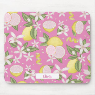 Mousepad Limão - Padrão Citrus Botanical