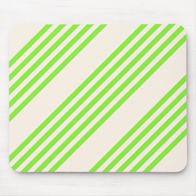 Mousepad Lime green and beige five stripes pattern (Frente)
