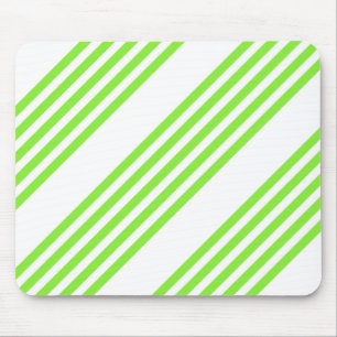 Mousepad Lime green and white five stripes pattern