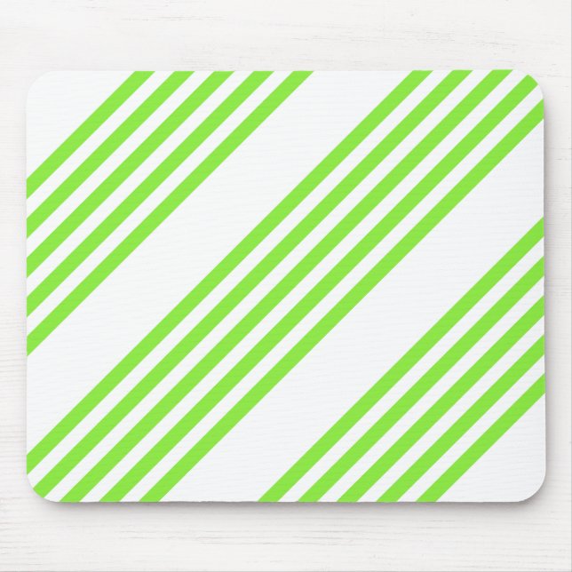 Mousepad Lime green and white five stripes pattern (Frente)