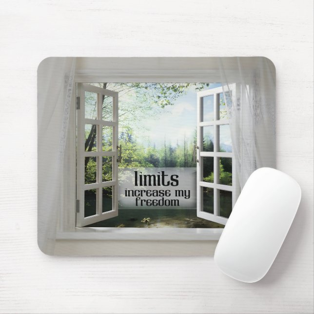 Mousepad Limites aumentam a minha liberdade - Afirmação de  (Com mouse)
