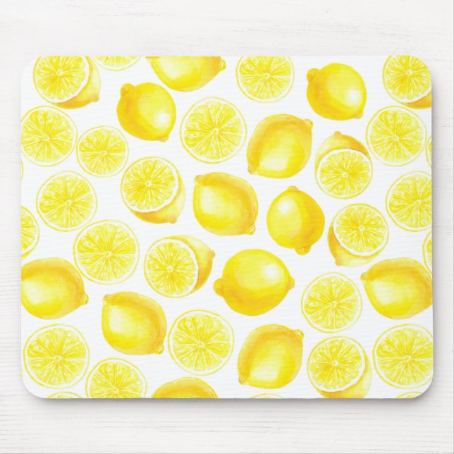 Mousepad Limões de aquarela design (Frente)