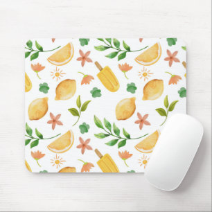 Mousepad Limões de Aquarelas e Picolés - Placa de Mouse - V