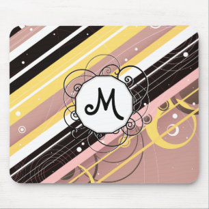 Mousepad Limonada Rosa Moderna com Listras Modernas com Mon