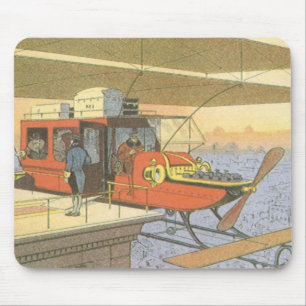 Mousepad Limousine Helicóptero Avião Ficção Científica Vint