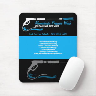 Mousepad Limpeza Pro de Lavagem à Pressão Azul Preto Água