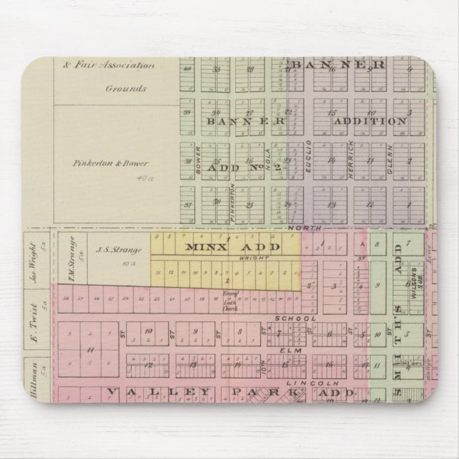 Mousepad Lincoln Center, Beverly, Nescatunca, Kansas (Frente)