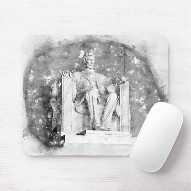 Mousepad Lincoln Memorial watercolor (Com mouse)