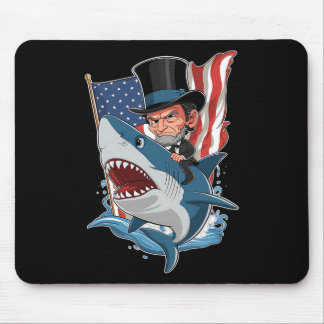 Mousepad Lincoln Riding Shark Incrível Graphi De 4 De Julho
