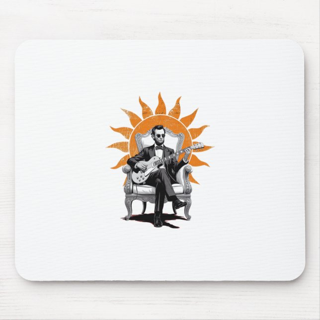 Mousepad Lincoln Unplugged – Funny Abraham Lincoln Guitar  (Frente)