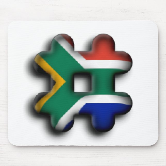 Mousepad Linda África do Sul Hashtag Flag Art (Frente)