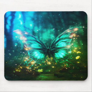 Mousepad Linda Borboleta Neon Verde no Computador Portátil